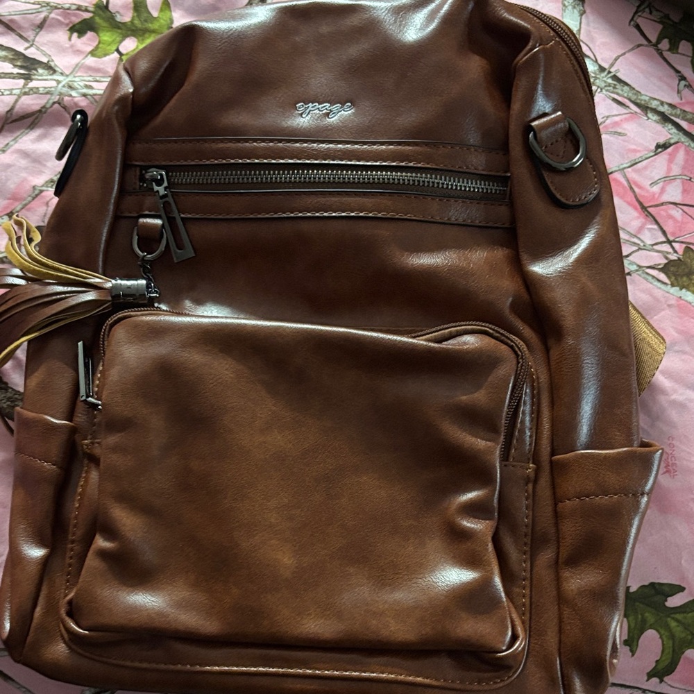 Brown Leather Backpack